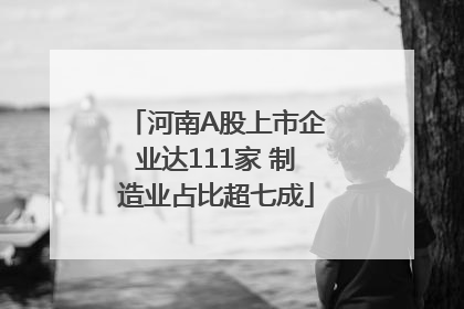 河南A股上市企业达111家 制造业占比超七成