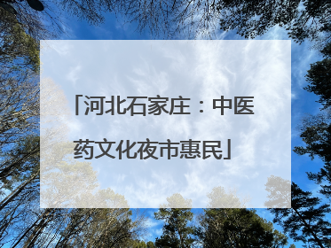 河北石家庄：中医药文化夜市惠民