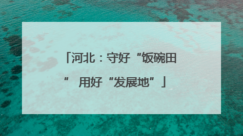 河北：守好“饭碗田” 用好“发展地”