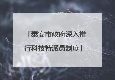 泰安市政府深入推行科技特派员制度