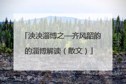 泱泱淄博之—齐风韶韵的淄博解读（散文）