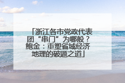 浙江各市党政代表团“串门”为哪般？鲍金：重塑省域经济地理的破题之道