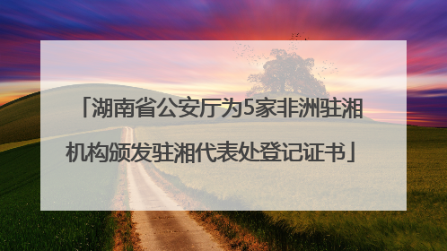湖南省公安厅为5家非洲驻湘机构颁发驻湘代表处登记证书