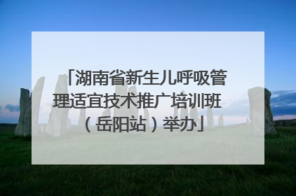 湖南省新生儿呼吸管理适宜技术推广培训班（岳阳站）举办