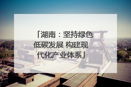 湖南：坚持绿色低碳发展 构建现代化产业体系