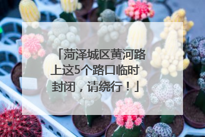 菏泽城区黄河路上这5个路口临时封闭，请绕行！