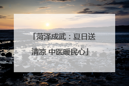 菏泽成武：夏日送清凉 中医暖民心