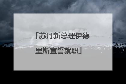 苏丹新总理伊德里斯宣誓就职