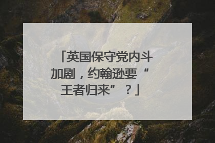 英国保守党内斗加剧，约翰逊要“王者归来”？