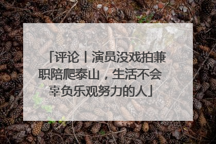 评论丨演员没戏拍兼职陪爬泰山，生活不会辜负乐观努力的人