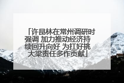 许昆林在常州调研时强调 加力推动经济持续回升向好 为扛好挑大梁责任多作贡献