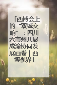西博会上的“双城交响”：四川六市州共展成渝协同发展画卷｜西博视界