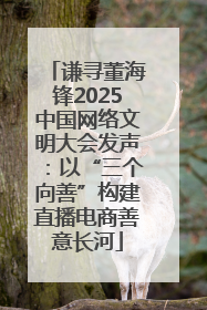 谦寻董海锋2025中国网络文明大会发声：以“三个向善”构建直播电商善意长河