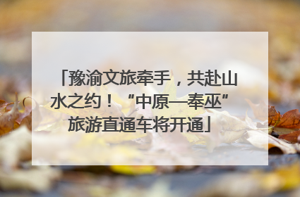豫渝文旅牵手，共赴山水之约！“中原—奉巫”旅游直通车将开通