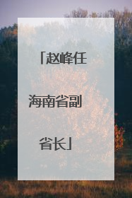 赵峰任海南省副省长