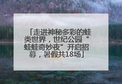 走进神秘多彩的蛙类世界，世纪公园“蛙蛙奇妙夜”开启招募，暑假共18场