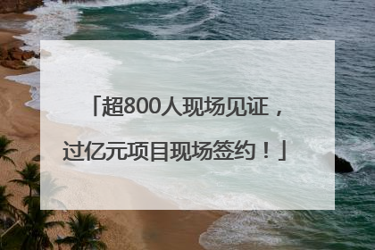 超800人现场见证，过亿元项目现场签约！