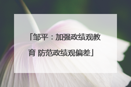邹平：加强政绩观教育 防范政绩观偏差