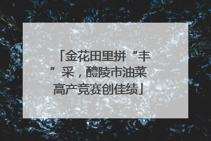 金花田里拼“丰”采，醴陵市油菜高产竞赛创佳绩
