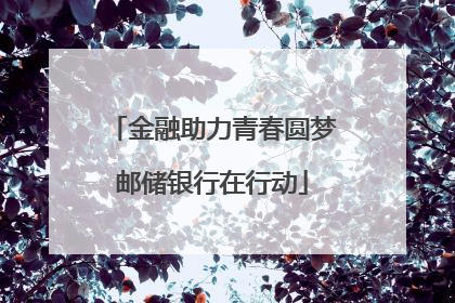 金融助力青春圆梦邮储银行在行动