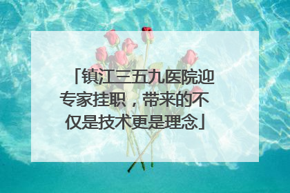 镇江三五九医院迎专家挂职，带来的不仅是技术更是理念