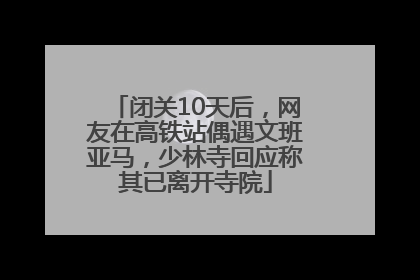 闭关10天后，网友在高铁站偶遇文班亚马，少林寺回应称其已离开寺院