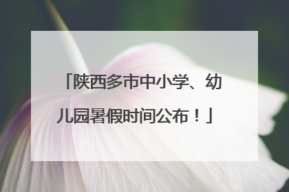 陕西多市中小学、幼儿园暑假时间公布！