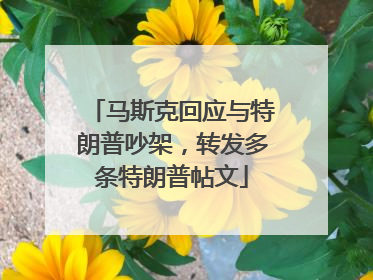 马斯克回应与特朗普吵架，转发多条特朗普帖文
