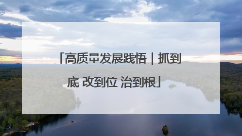 高质量发展践悟｜抓到底 改到位 治到根