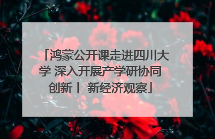 鸿蒙公开课走进四川大学 深入开展产学研协同创新丨 新经济观察