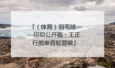 （体育）羽毛球——印尼公开赛：王正行男单首轮晋级
