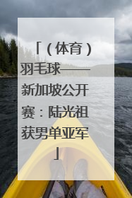 （体育）羽毛球——新加坡公开赛：陆光祖获男单亚军