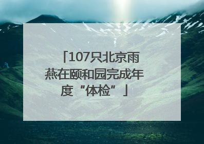 107只北京雨燕在颐和园完成年度“体检”