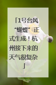 1号台风“蝴蝶”正式生成！杭州接下来的天气很复杂