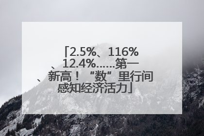 2.5%、116%、12.4%……第一、新高！“数”里行间感知经济活力