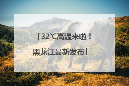 32℃高温来啦！黑龙江最新发布