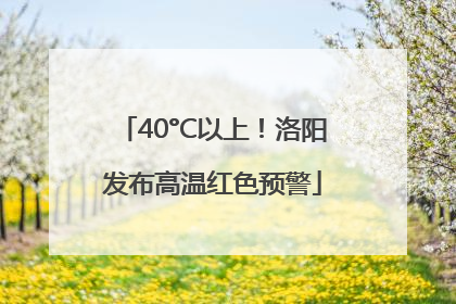 40°C以上！洛阳发布高温红色预警